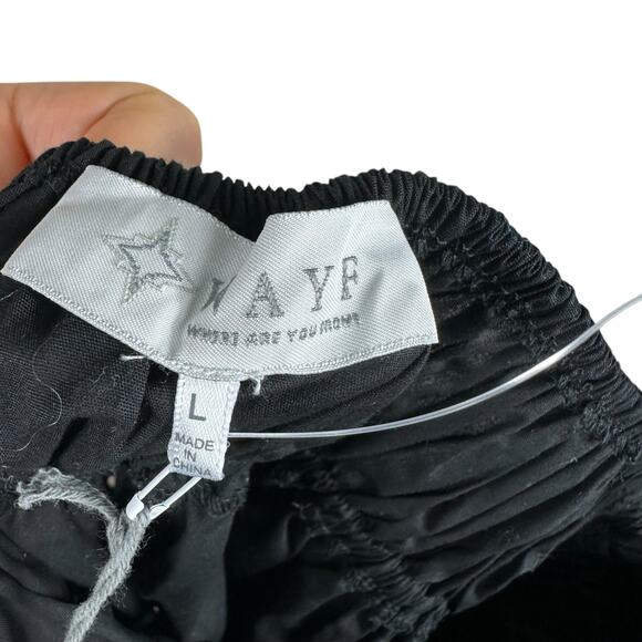 WAYF Shirred Peplum Camisole Black Tank Top Women's Size Large NWT - Picture 5 of 6